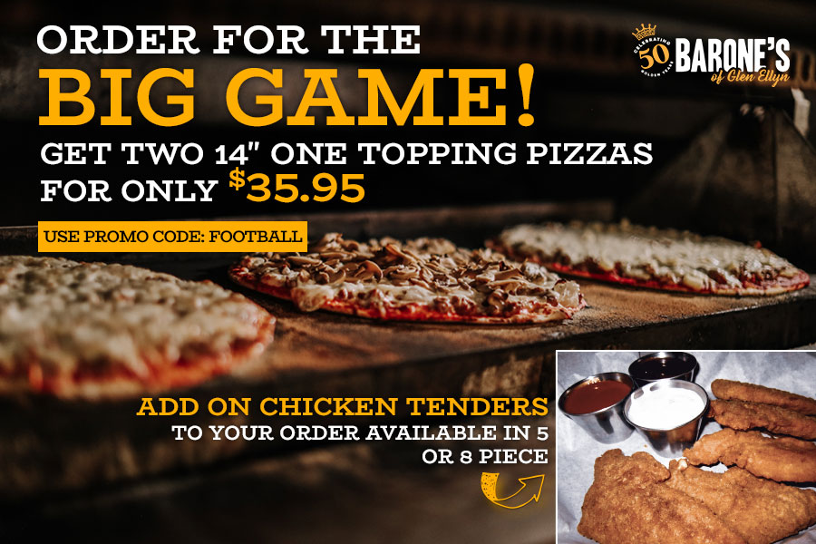 Carry Out & Delivery Menu Barone's Pizza of Glen Ellyn